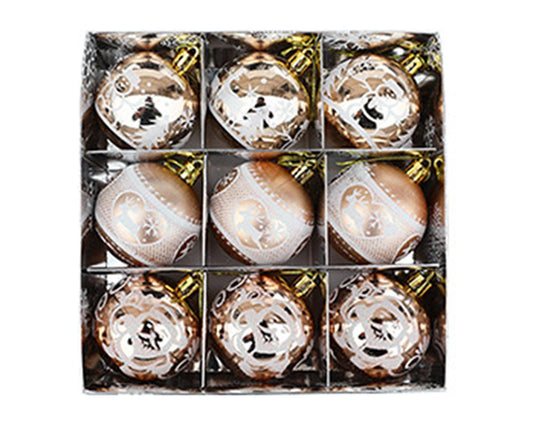 Shiny Xmas Tree Balls-Champaign Gold