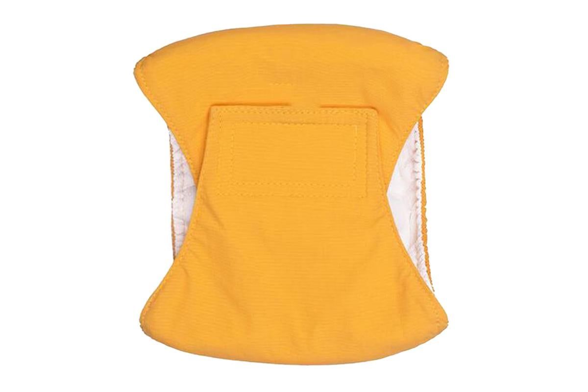 Washable Dog Diaper Water-resistant Puppy Nappy Belly Wrap for Male Dogs Reusable Dog Belly Bands Male Puppy Nappies Wrap Yellow - S