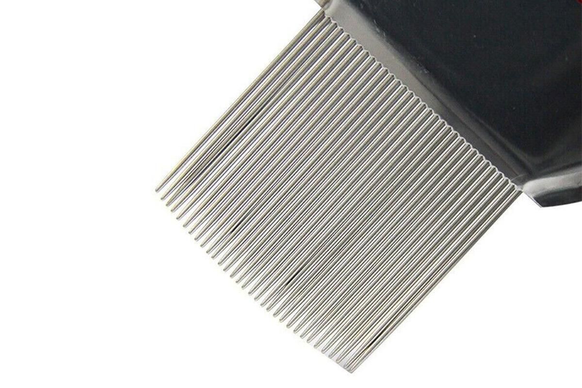 Stainless Steel Pet Flea Comb Fine Tooth Grooming Tool for Dogs Cats - Red