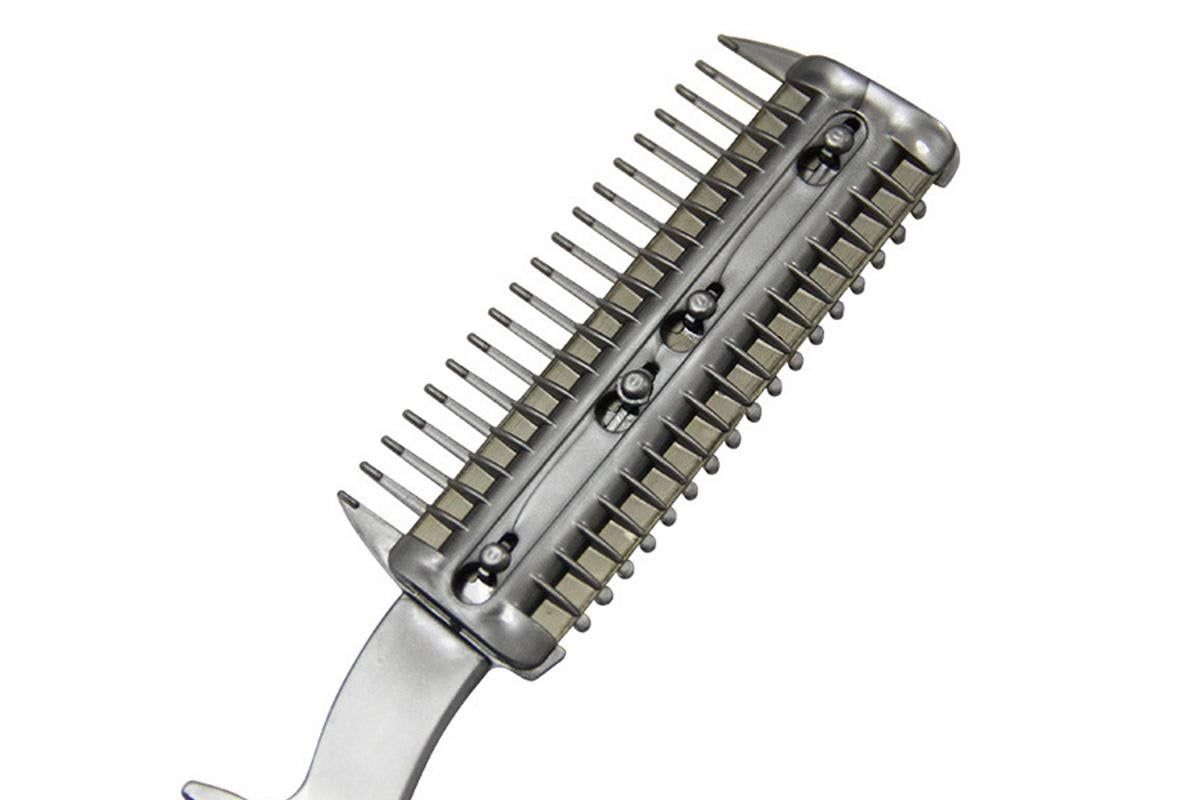 Two Sided Pet Grooming Comb with Razor for Dog Cat Fur Trimming and Thinning