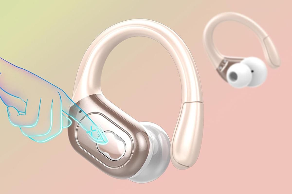 Wireless Bluetooth 5.4 Headphone Over Ear Bud IPX5 Waterproof Earphone for Sport Running - Rose Gold
