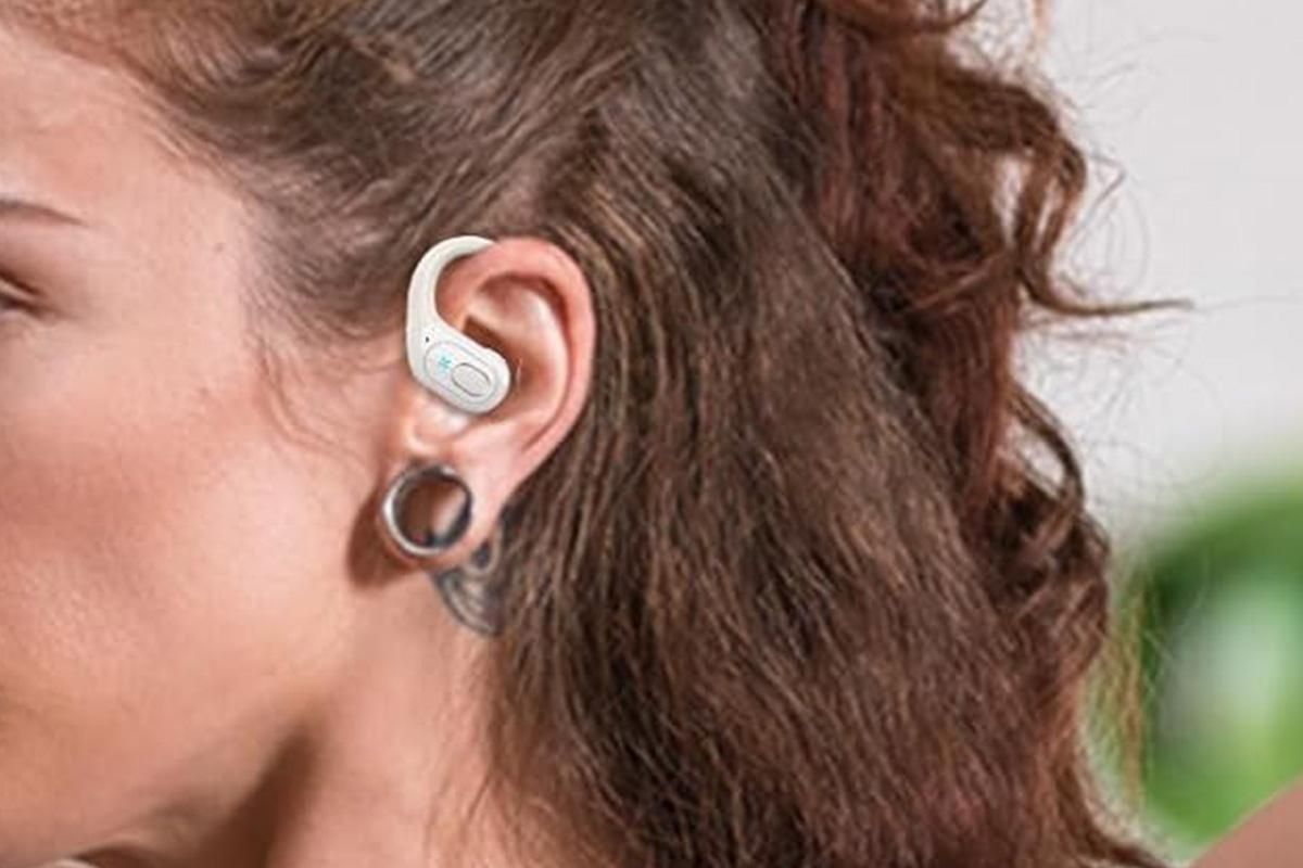 Wireless Bluetooth 5.4 Headphone Over Ear Bud IPX5 Waterproof Earphone for Sport Running - White
