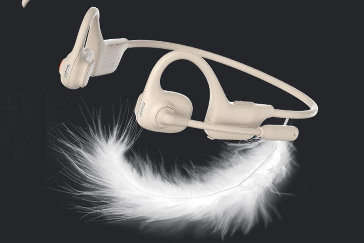 Open Ear Headphones Bluetooth 5.3 Wireless Air Conduction Headphones Sport Earbuds for Running Cycling Workouts - Beige