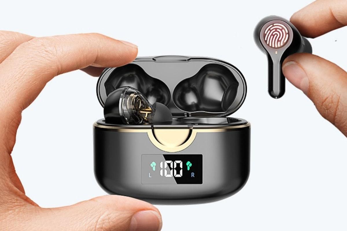 Wireless Earbuds Bluetooth Headphones Wireless Charging Case LED Display Over Ear Buds Mini Wireless Earbuds for Sports Workout