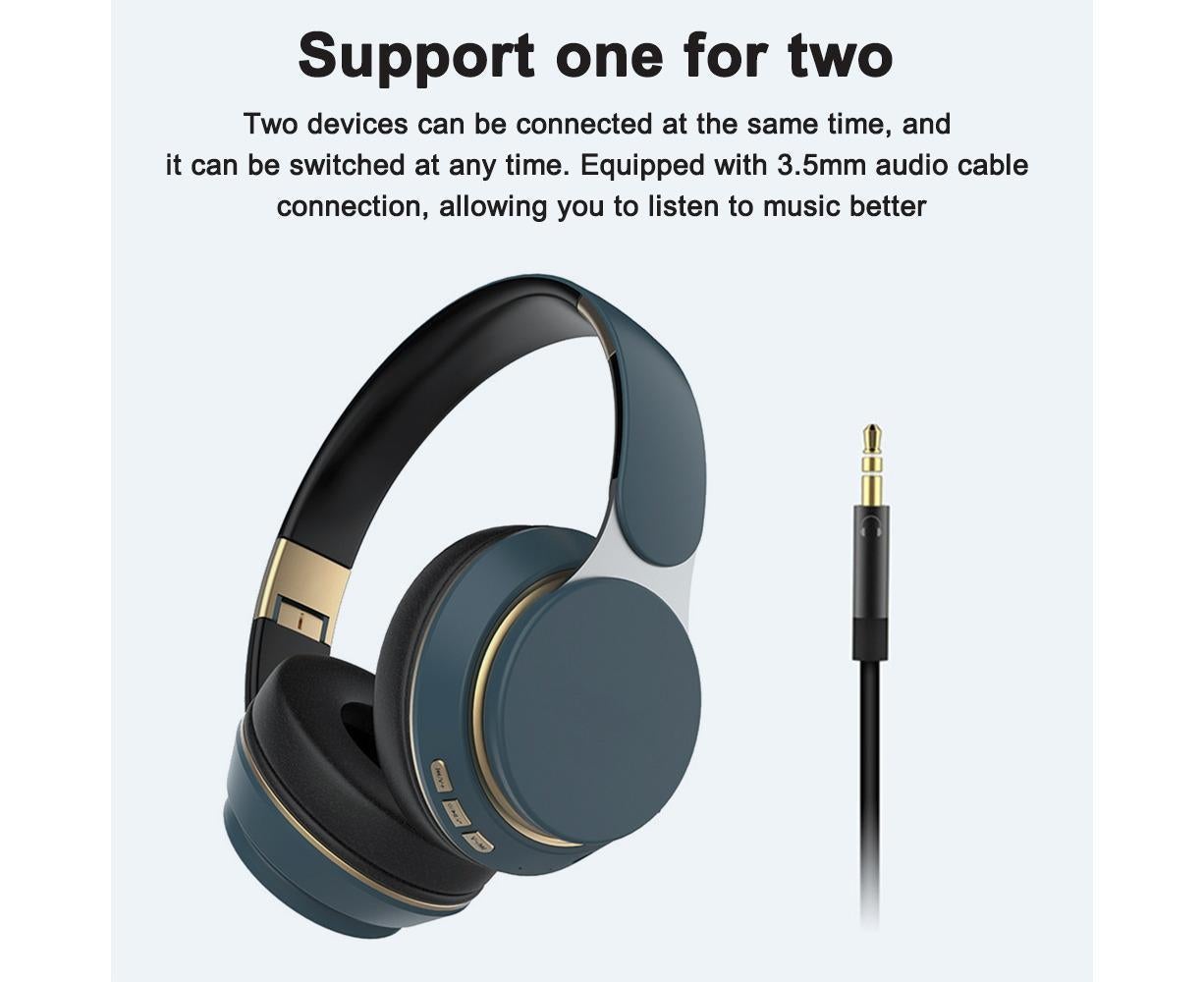 Wireless Headphones - Foldable Stereo - Bluetooth Over Ear Headset with Mic for Sports/Computer