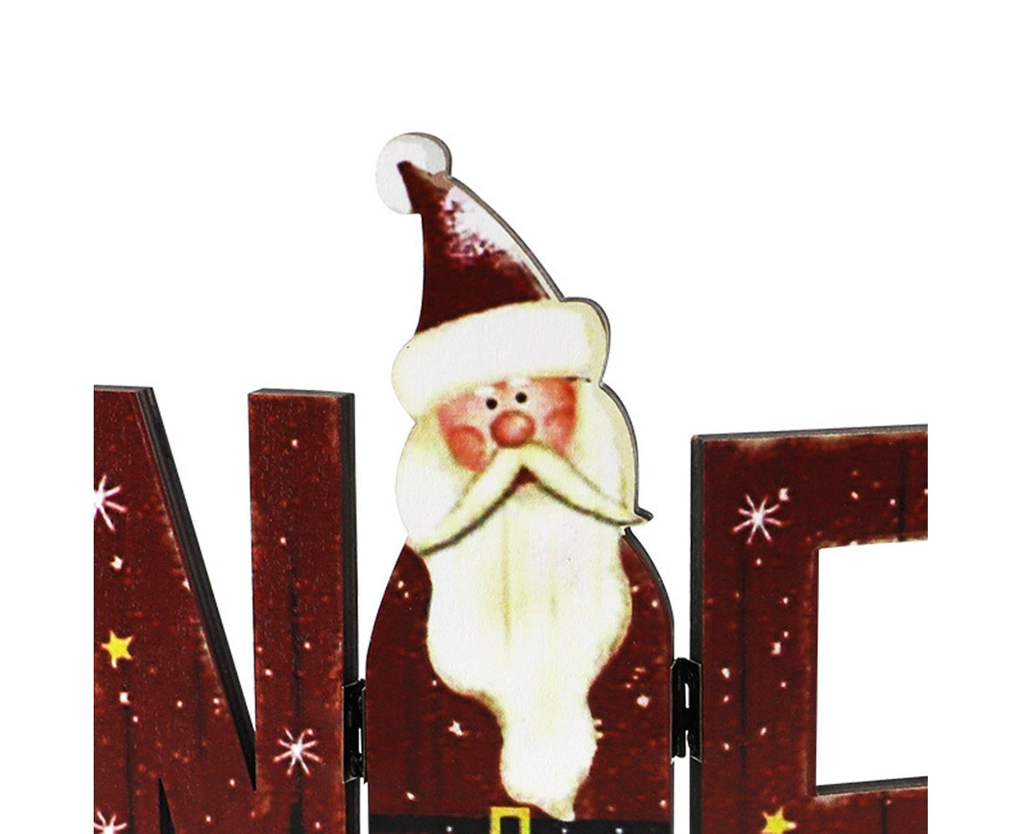 Foldable Eye-catching Christmas Ornament Wood Creative Cute Xmas Ornament for Decoration-Red