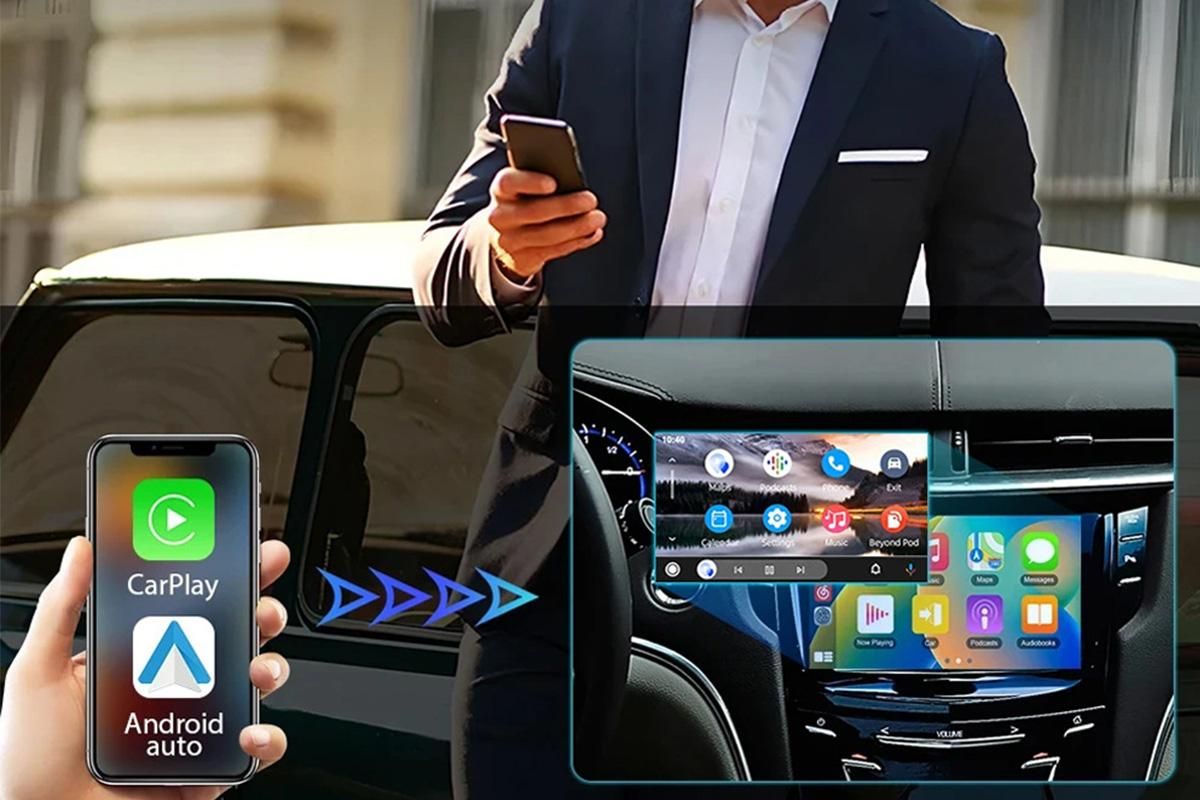 Wireless Adapter Auto Connect USB Dongle Compatible with Wired Carplay Android 2 in 1 Carplay Android Auto Plug and Play