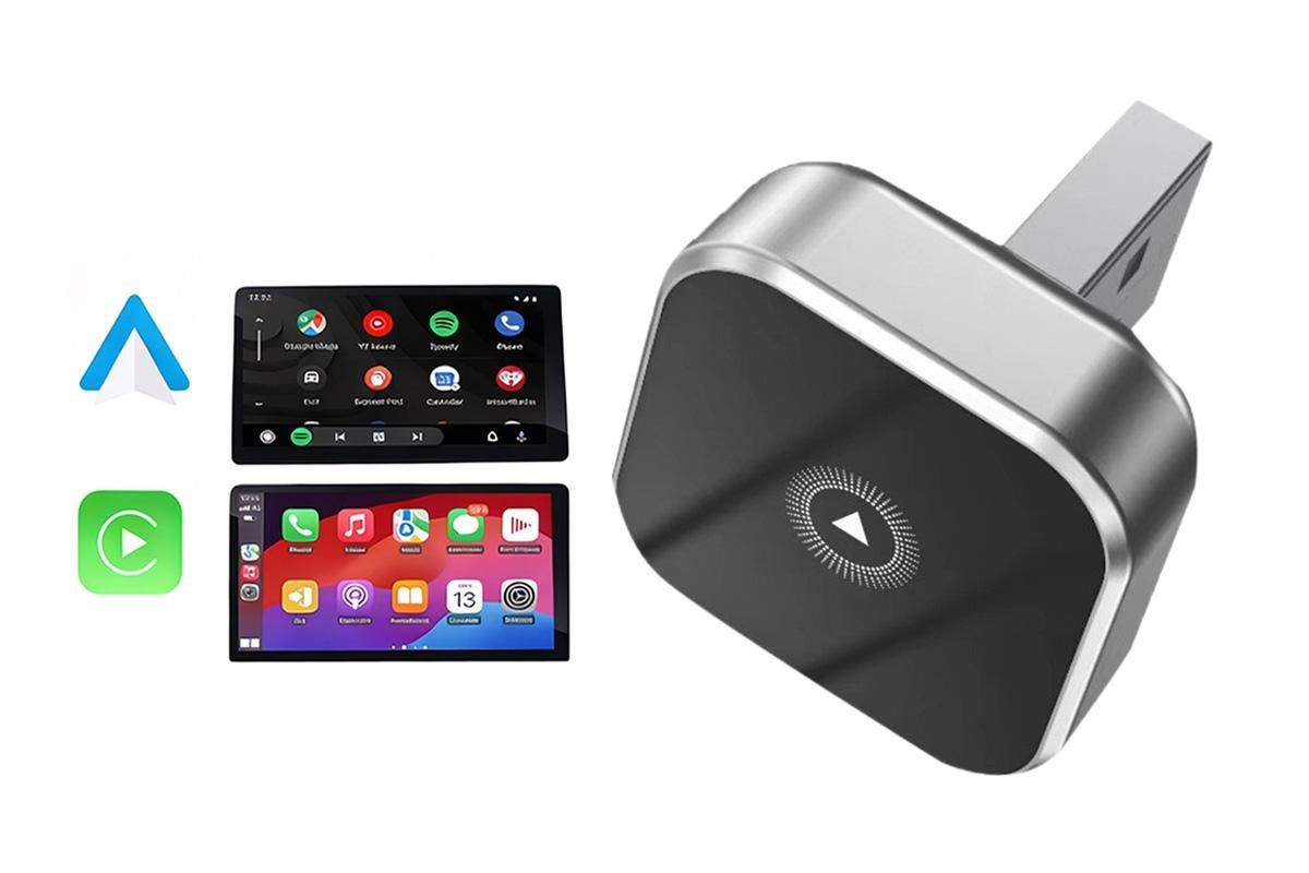2 in 1 Wireless CarPlay and Android Auto Adapter Plug and Play Carplay Adapter