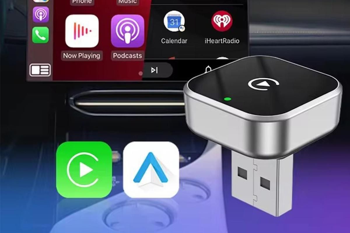 2 in 1 Wireless CarPlay and Android Auto Adapter Plug and Play Carplay Adapter