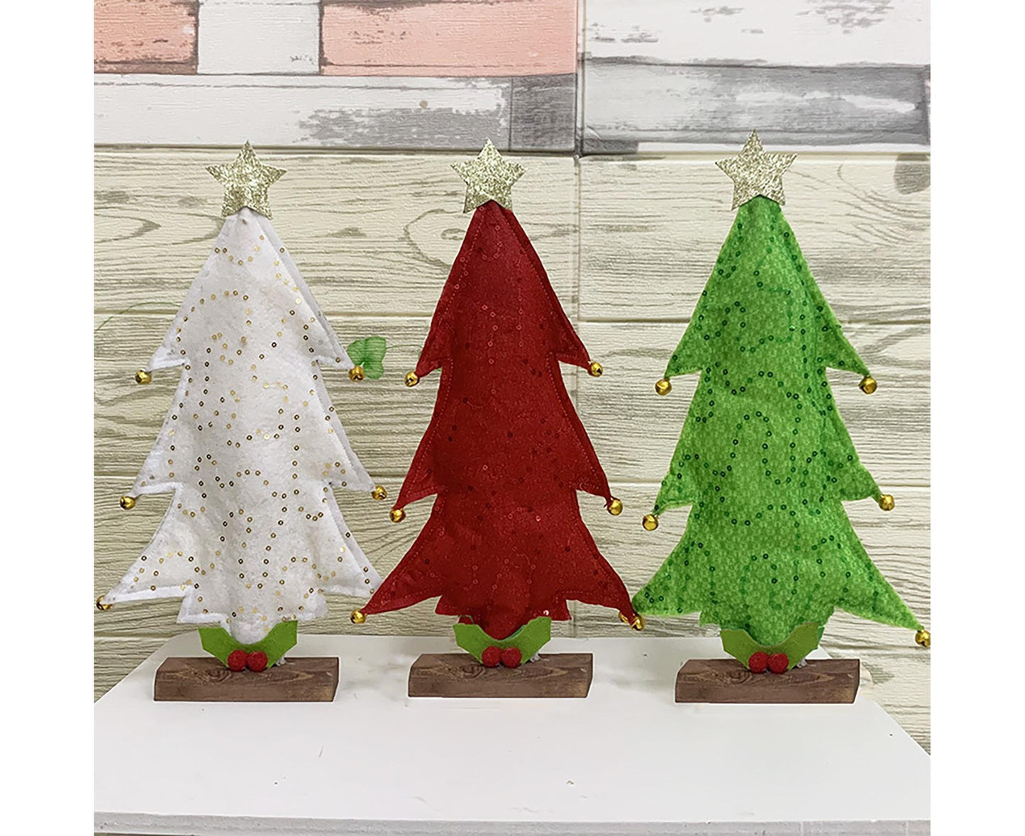 Luminous Mini Christmas Tree Desktop Display Mold Night Light Party Decor Gift-Green