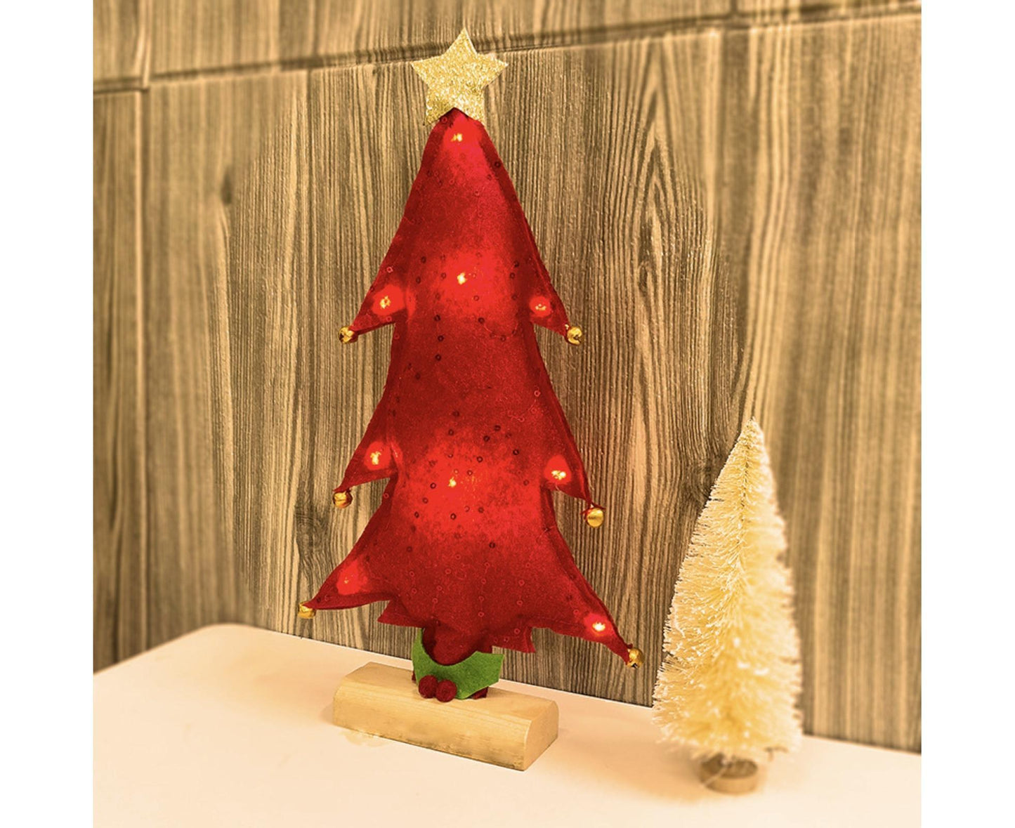 Luminous Mini Christmas Tree Desktop Display Mold Night Light Party Decor Gift-Green