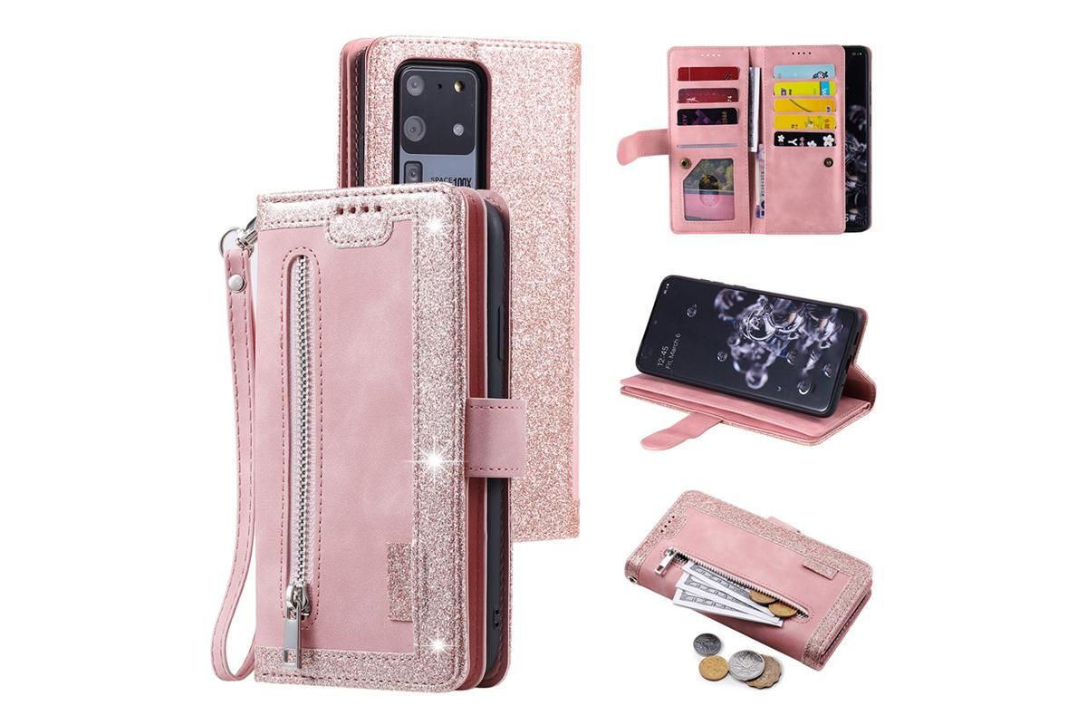 for iPhone 15 Series Case Leather Wallet Flip Cover -Pink /iPhone 15