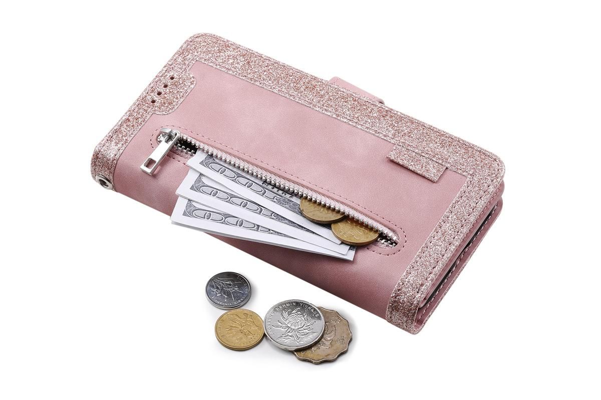 for iPhone 15 Series Case Leather Wallet Flip Cover -Pink /iPhone 15