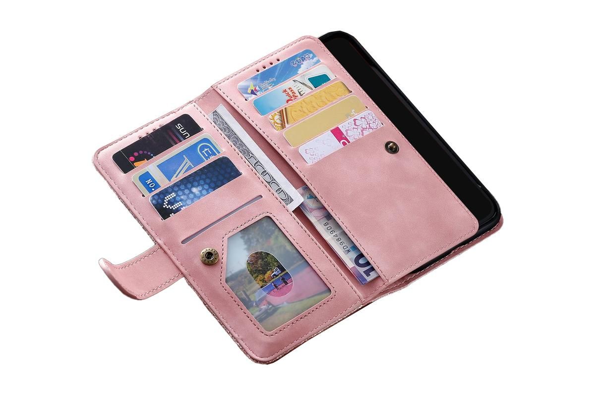 for iPhone 15 Series Case Leather Wallet Flip Cover -Pink /iPhone 15