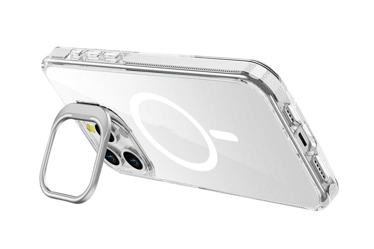 For iPhone 16 Series Phone Case with Stand Full Body Case -White /iPhone 16 Plus