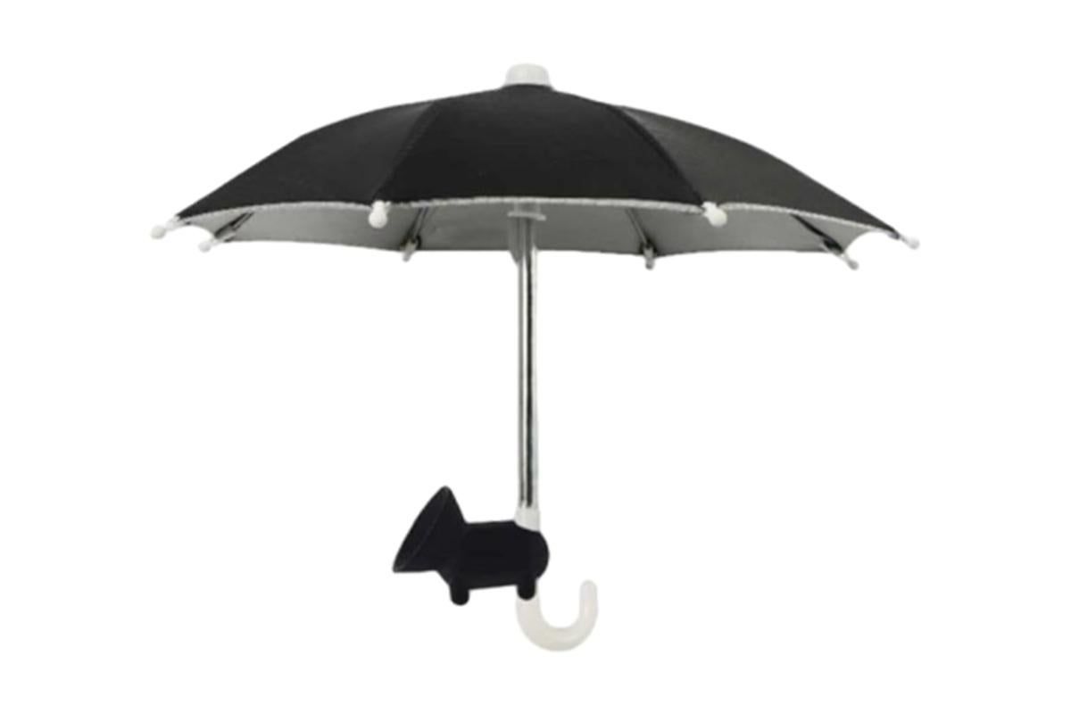 Phone Umbrella with Suction Cup Stand Universal Adjustable Piggy Anti-Glare Sun Shade -Black