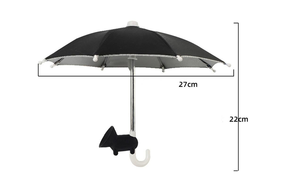Phone Umbrella with Suction Cup Stand Universal Adjustable Piggy Anti-Glare Sun Shade -Black