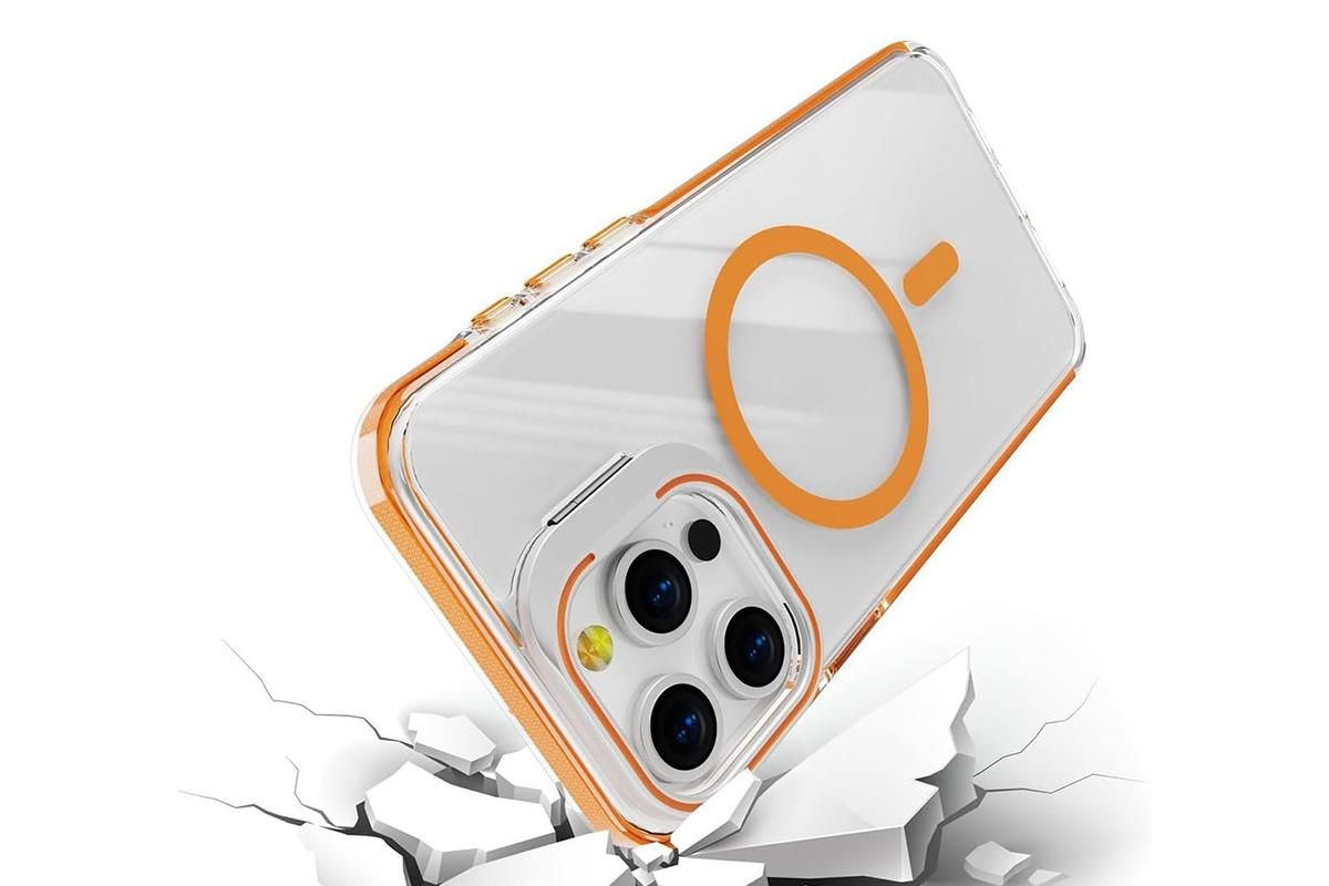 For iPhone 16 Series Phone Case with Stand Full Body Case -Orange /iPhone 16