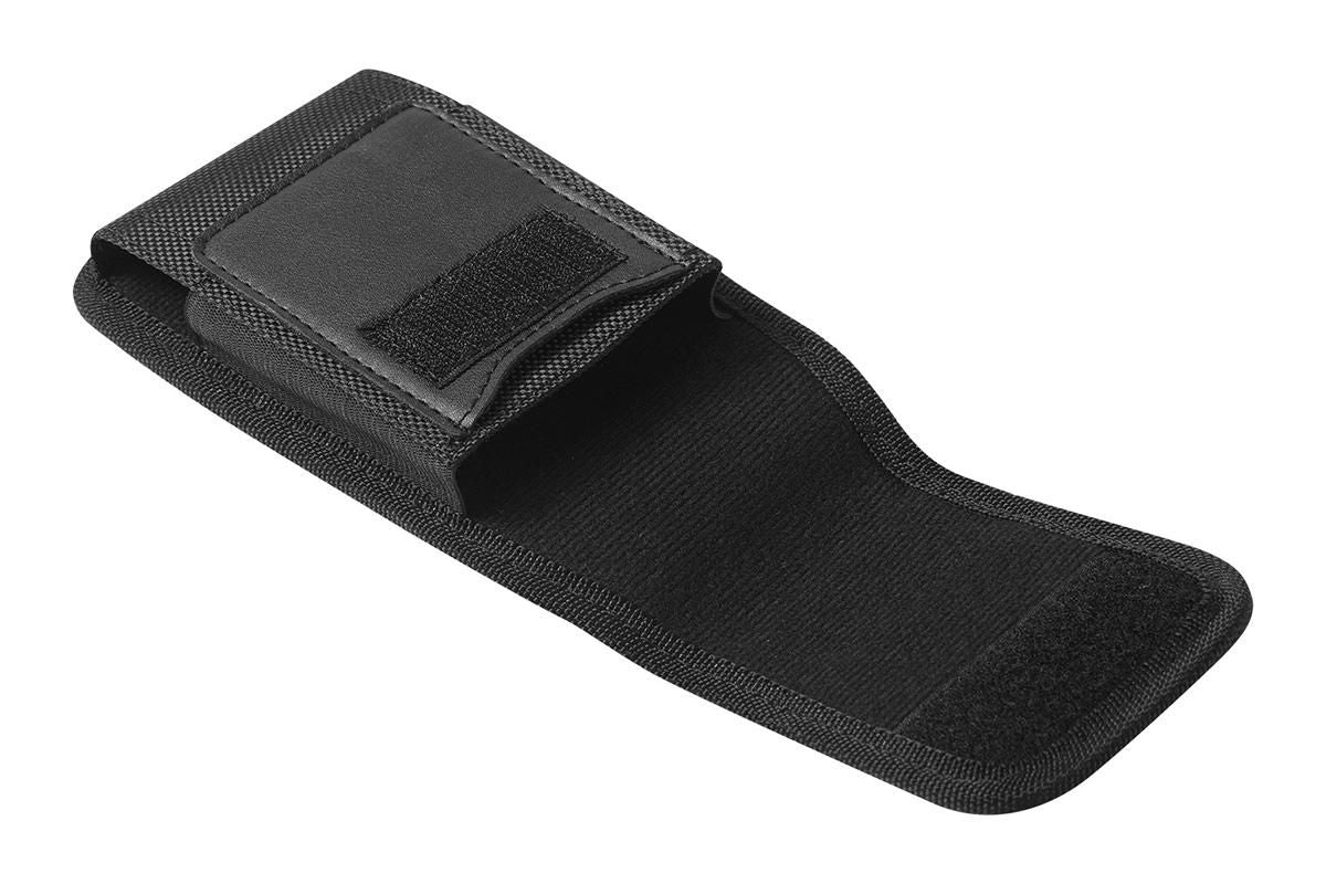 2Pcs Universal Black Oxford Cloth Phone Waist Pouch with Belt Clip and Card Holder Compatible with Most Smartphones - XL