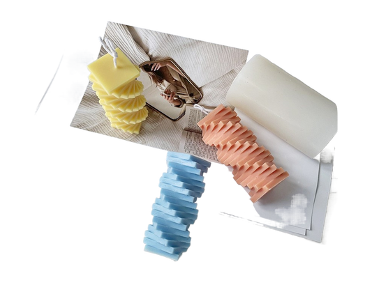 Candle Mold Non-stick DIY Silica Gel Rotating Cylinder Epoxy Resin Mold Home Ornament -White