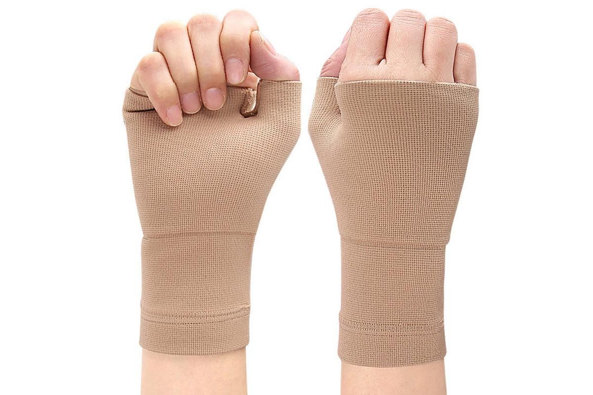 1Pair Wrist Brace Glove Sport Wrist Support for Fitness Weightlifting Skin Tone - XL