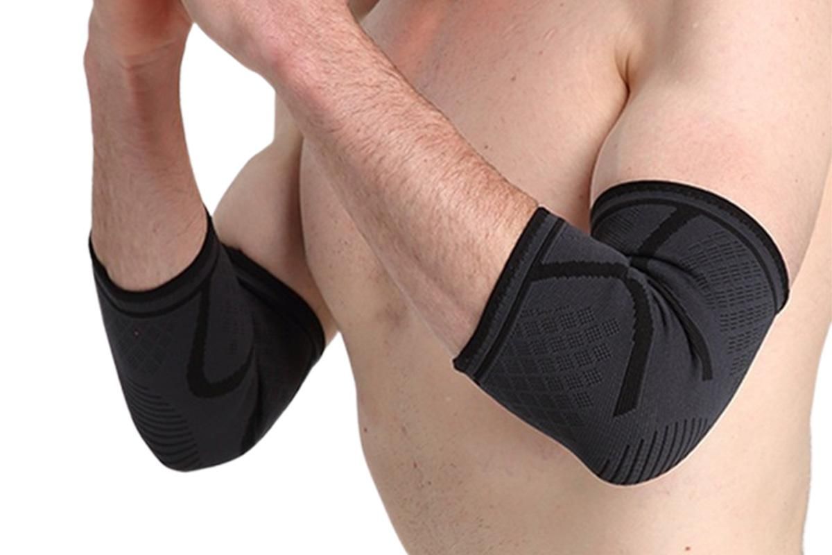 2Pcs Elbow Brace for Tendonitis Elbow Compression Support Sleeve for Golfers Pain Relief for Workout Weightlifting -Black / L