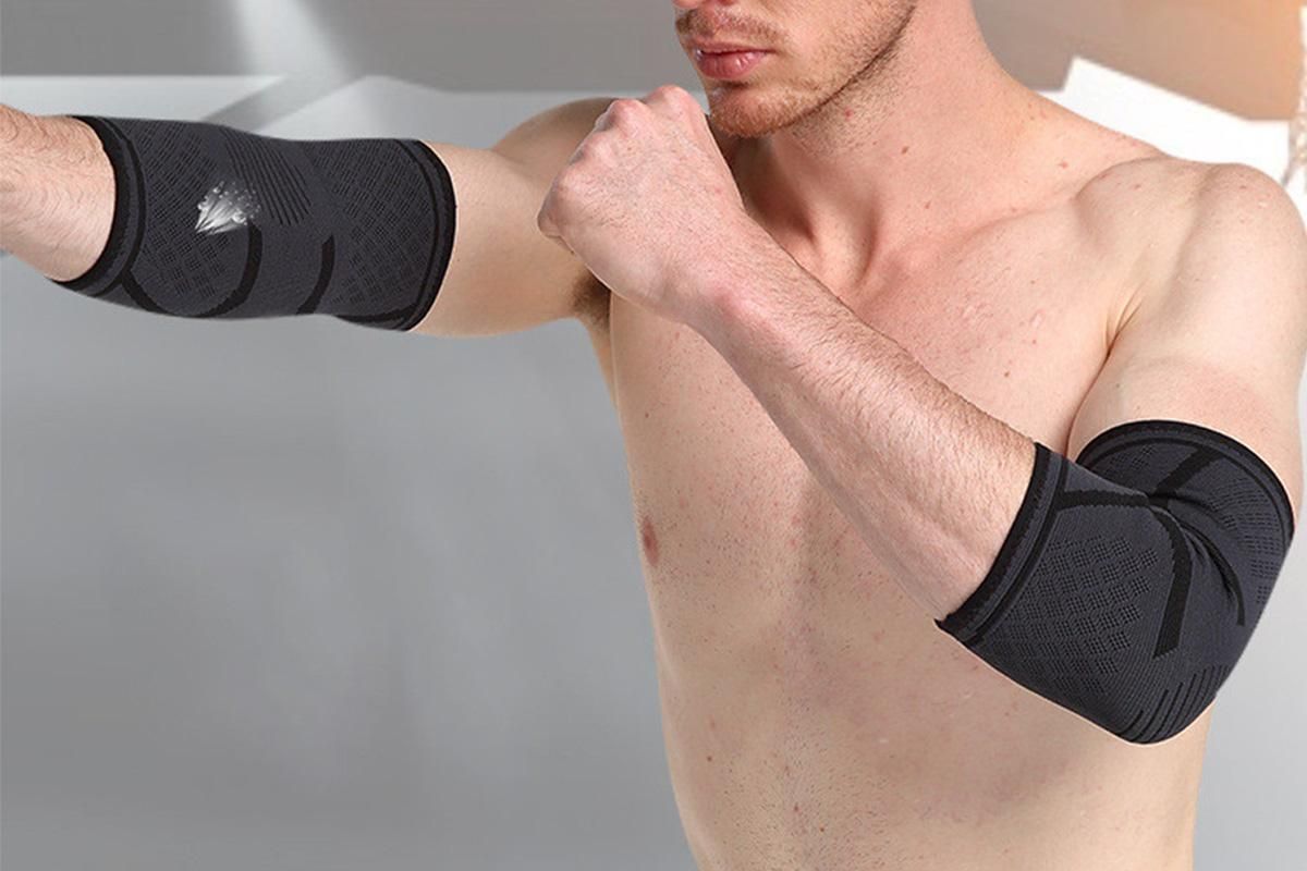 2Pcs Elbow Brace for Tendonitis Elbow Compression Support Sleeve for Golfers Pain Relief for Workout Weightlifting -Black / L