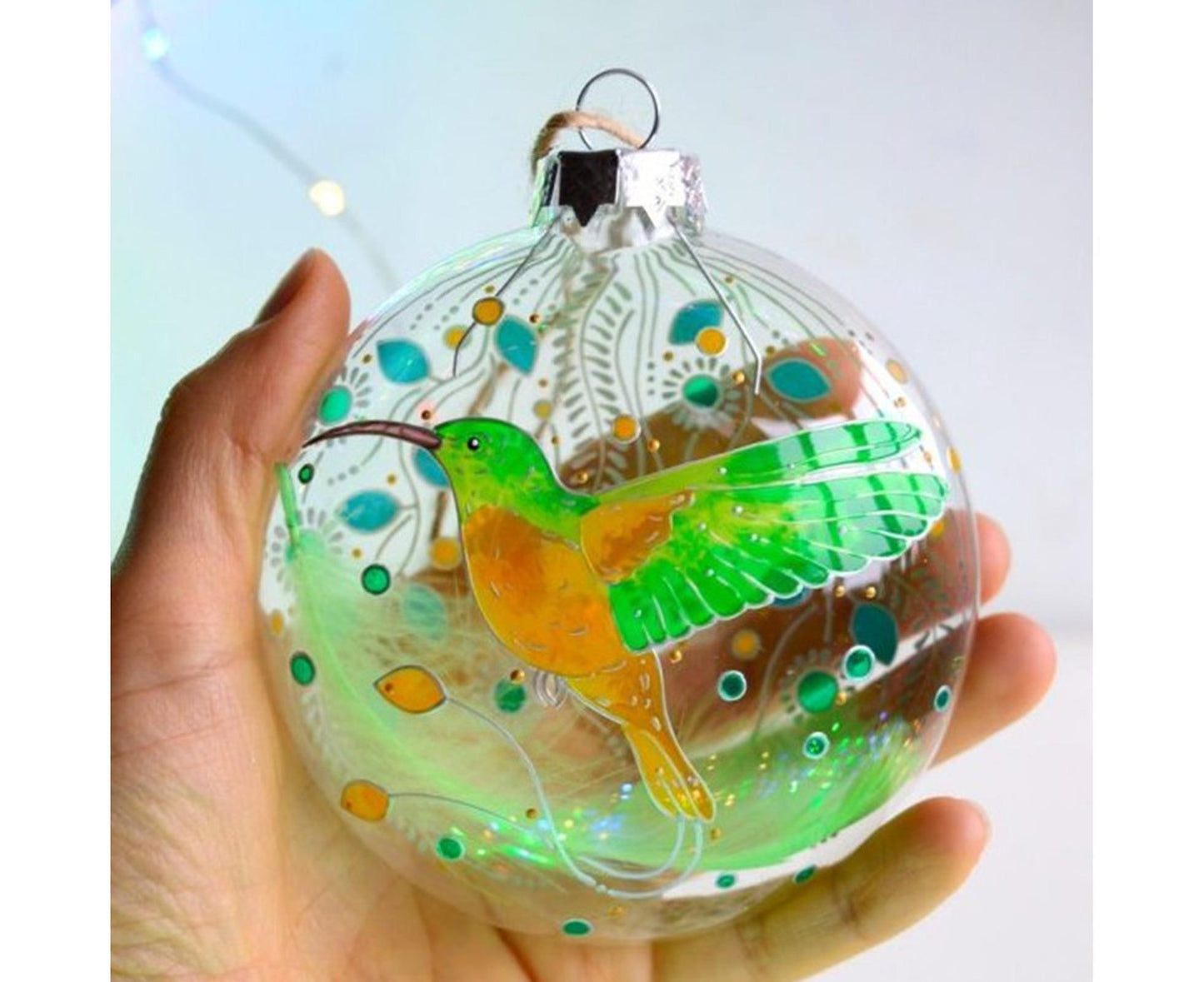 Acrylic Christmas Hummingbird-Green