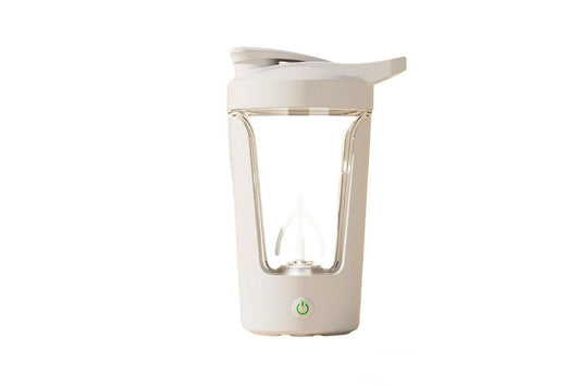 Electric Shaker Bottle USB Rechargeable Protein Mixer Cup Auto Blending Mug - White