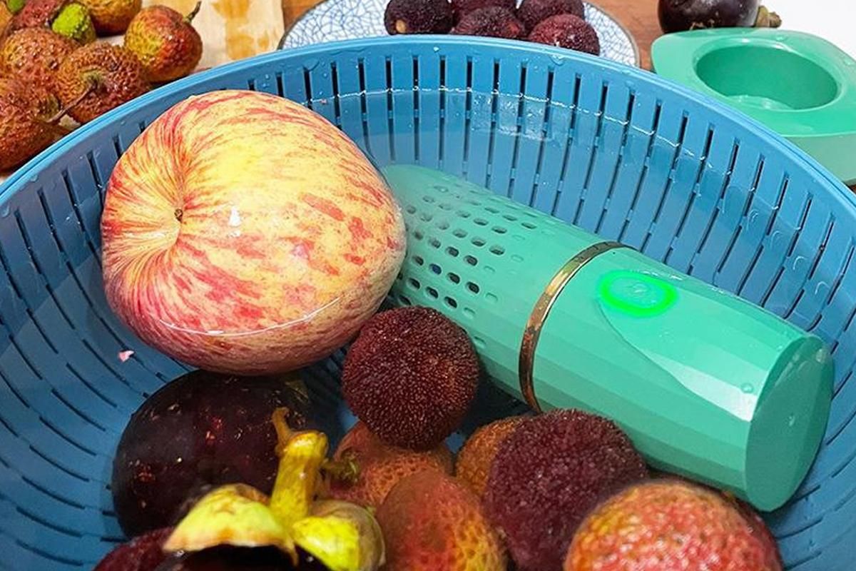 Portable Fruit and Vegetable Cleaning Machine Rechargeable Food Washing Purifier Vegetable Washer -Green