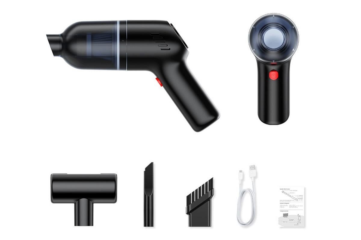 Handheld Car Vacuum Cleaner 9000Pa Rechargeable Portable Cordless Duster - Black