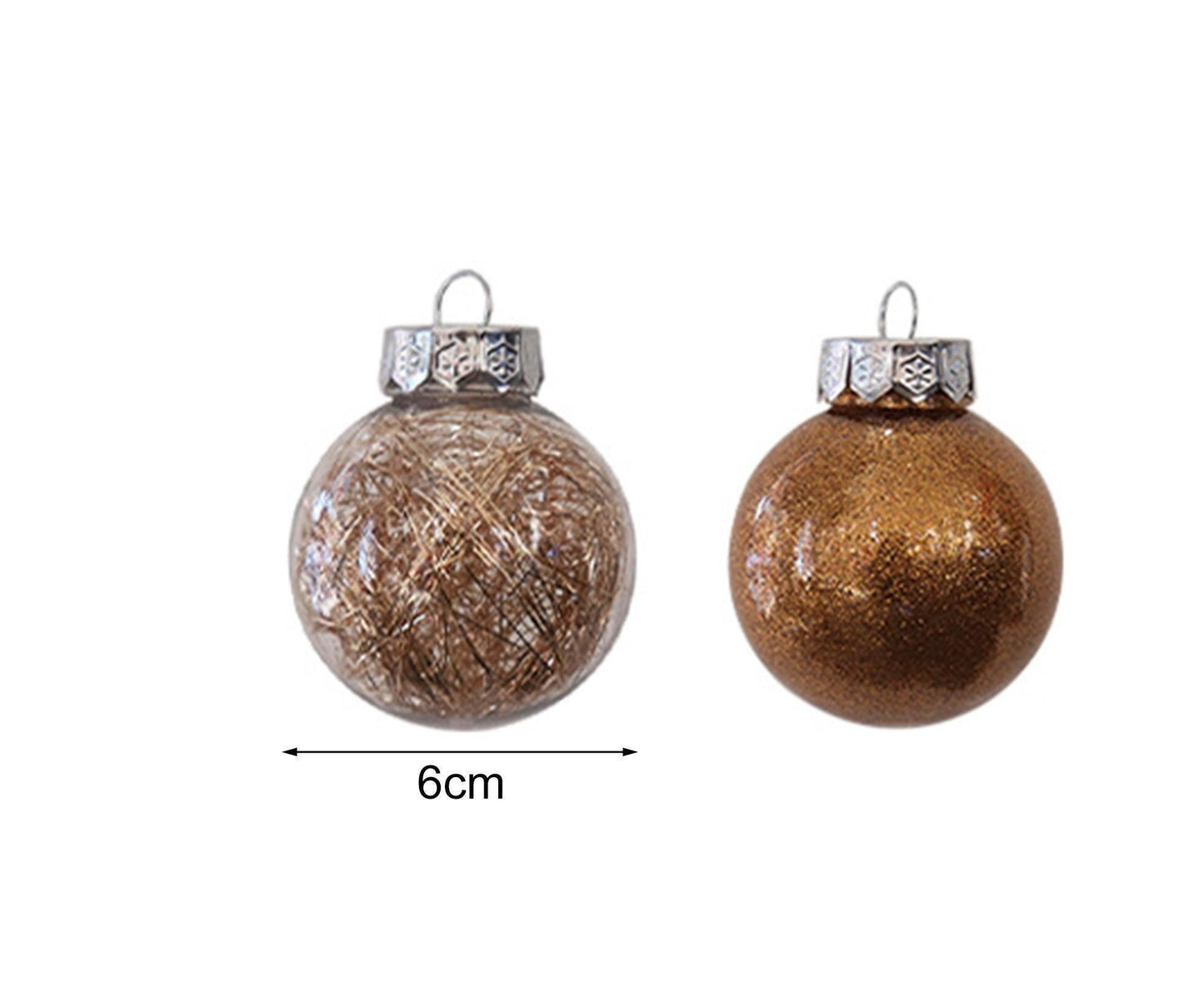 Glitter Xmas Tree Balls-Rose Gold