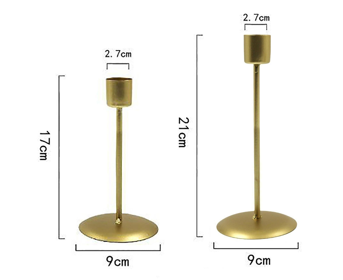2Pcs Candlestick Exquisite Decorative Simple Nordic Style Candlelight Stand Home Decor -Golden