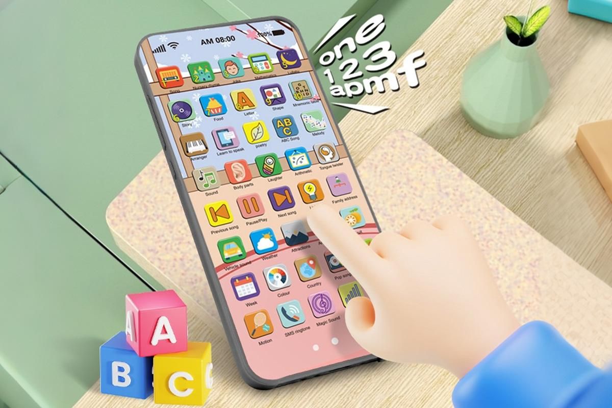 Learning Phone Toy with Over 10000 Educational Contents Touch Screen Early Education Gift for 3 year old+ - Rabbit