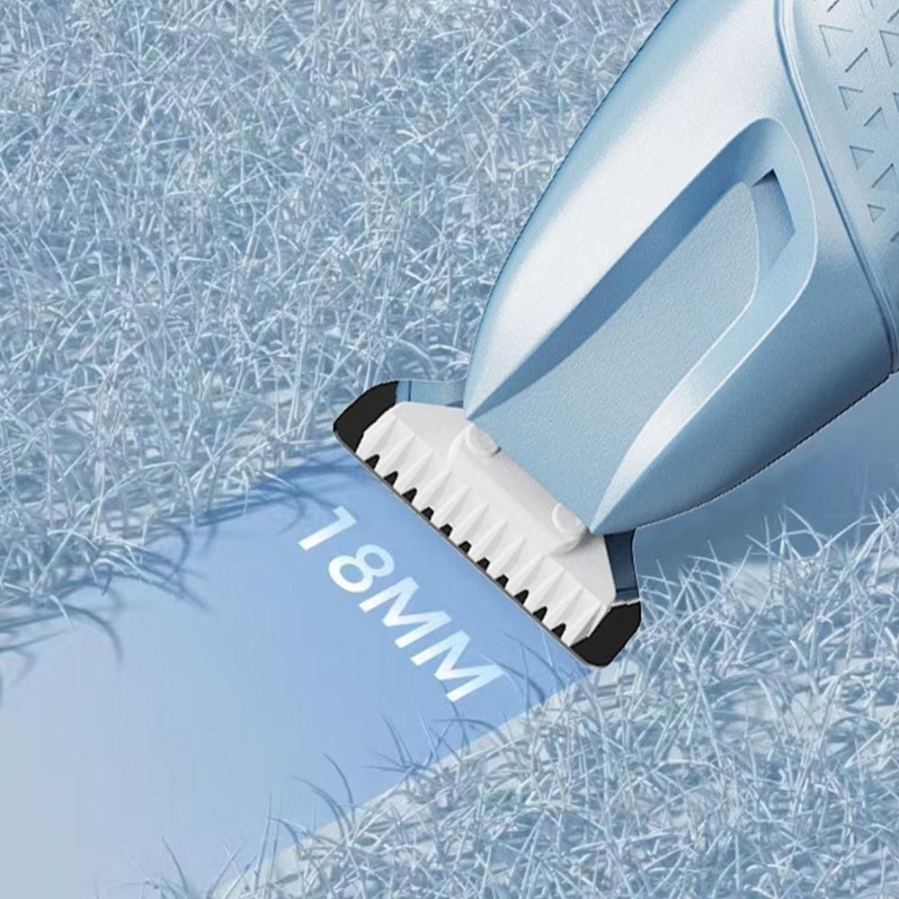 Pet Hair Trimmer Electric Clipper Rechargeable with LED Light for Pets Blue