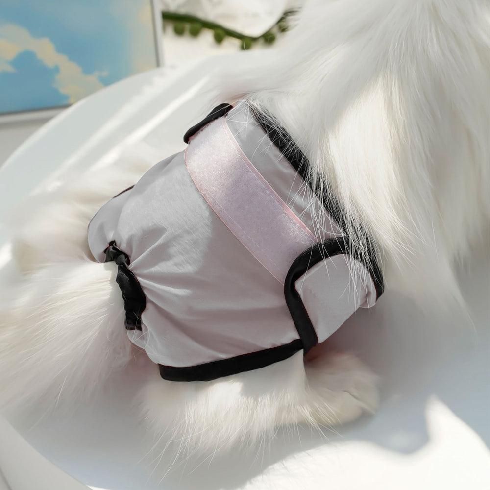 Washable Female Pet Nappy Diaper Dog Cat Physiological Pants Gray - L