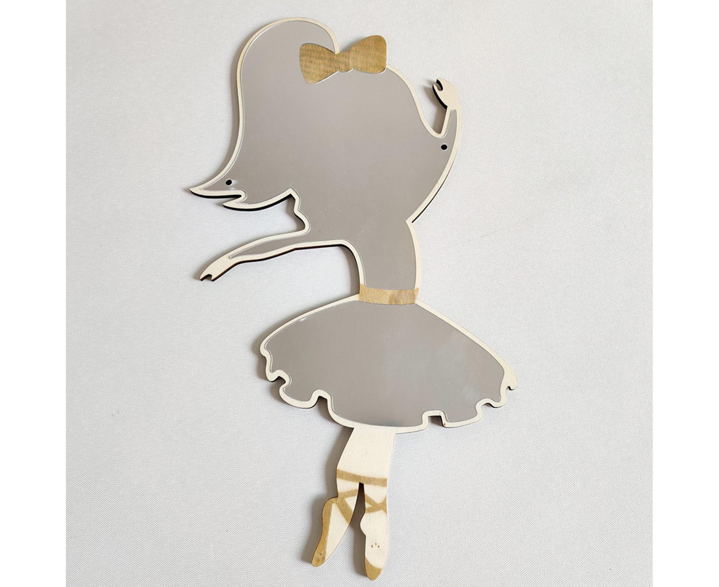 Ballet Girl Wall Mirror-Natural