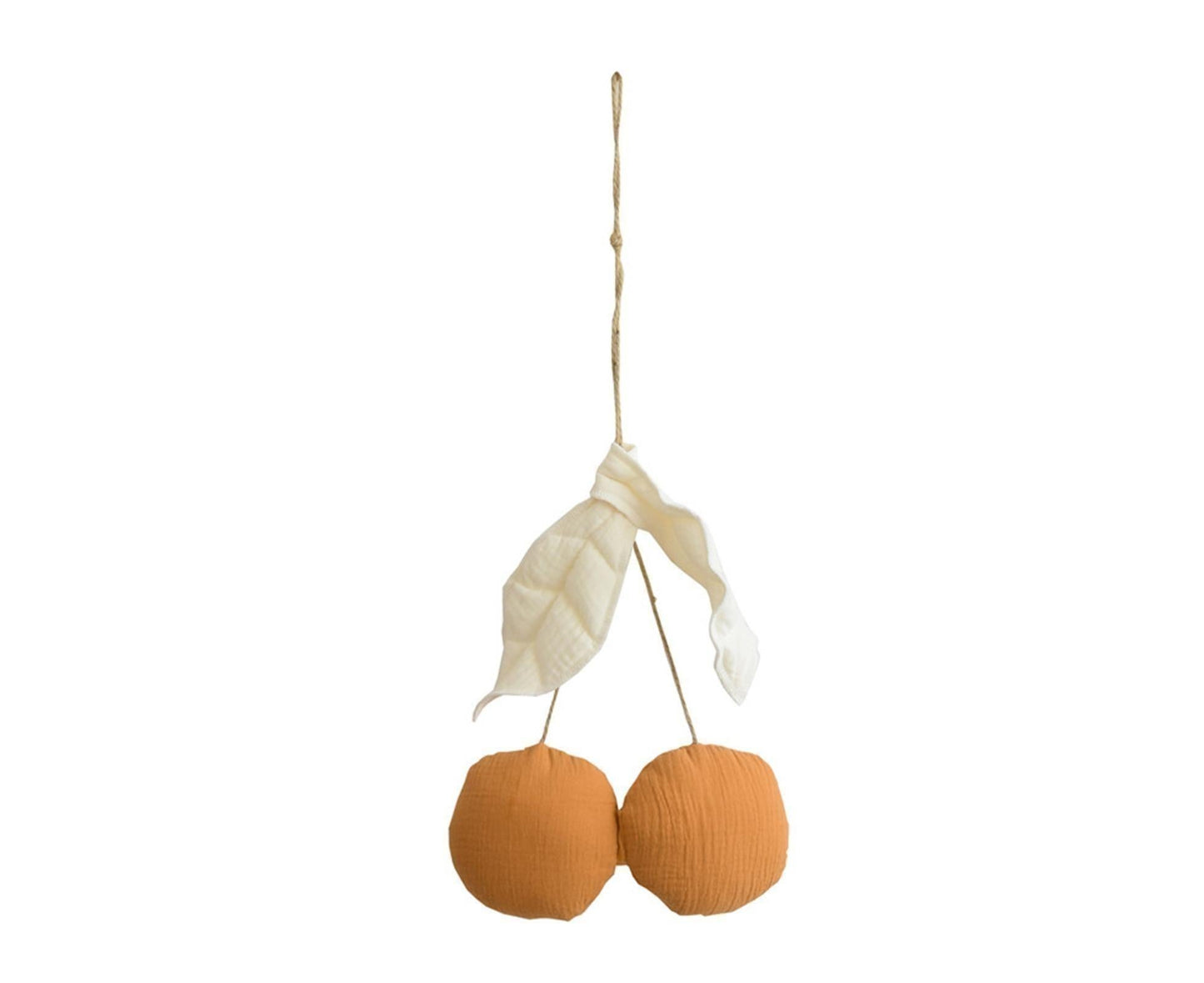 Lovely Cherry Shape Wall Hanging Decor Cute Ultra-soft Fabric Wall Hanging Ornament for Home-Orange