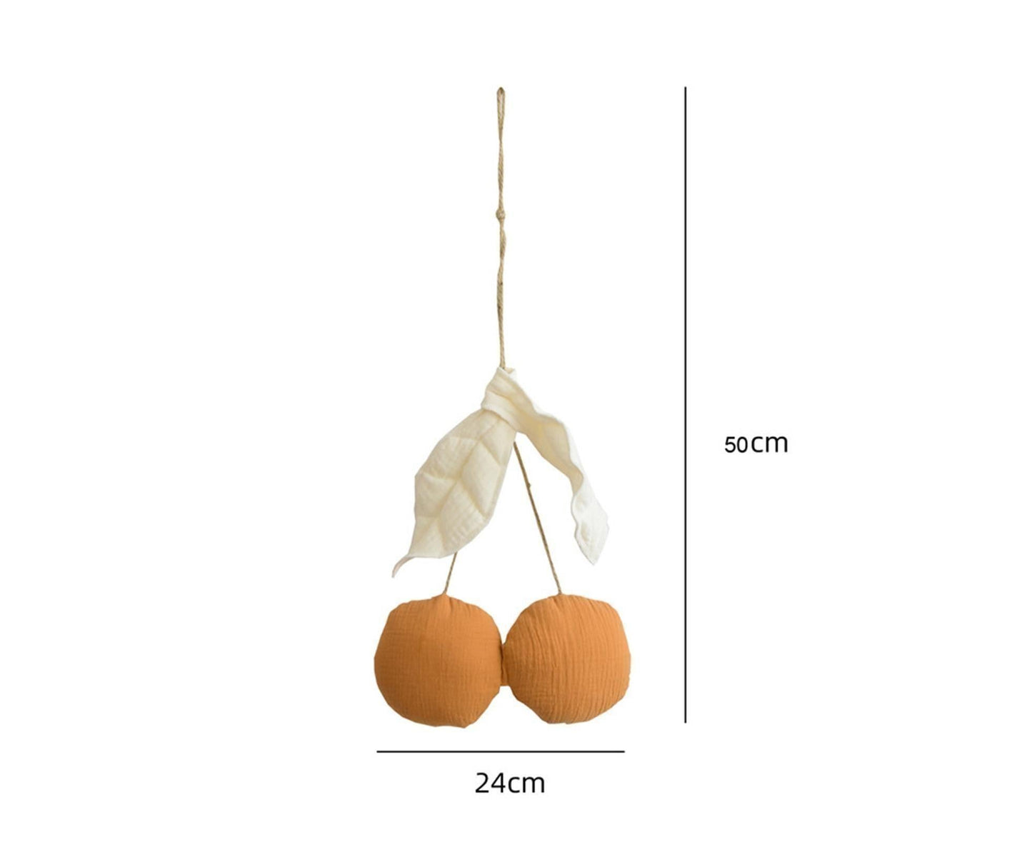 Lovely Cherry Shape Wall Hanging Decor Cute Ultra-soft Fabric Wall Hanging Ornament for Home-Orange