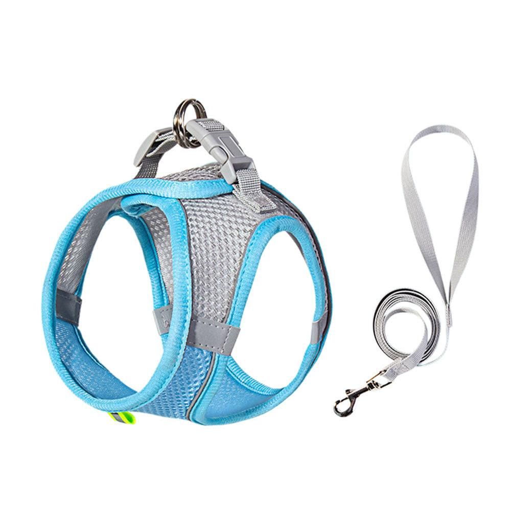 Pet Cat Harness and Leash Set Breathable Vest with Reflective Strip for Kitten Walking Traveling Orange - M