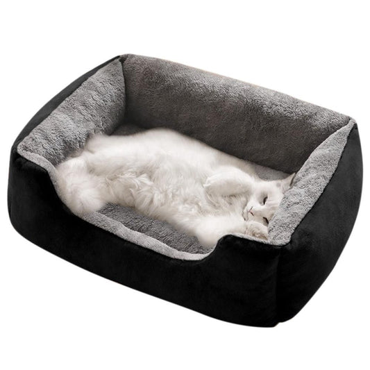 Rectangle Pet Bed for Dogs Cats Beds Warming Soft Calming Sleeping Puppy Bed Black - L