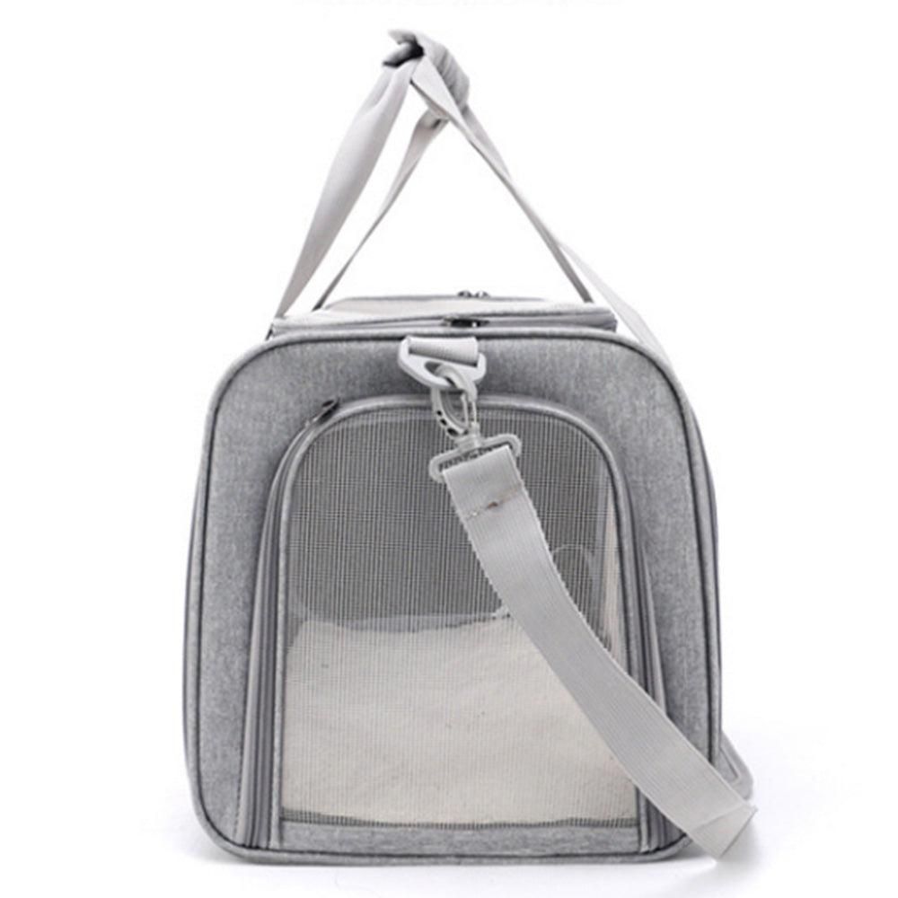 Foldable Travel Pet Carrier Bag Portable Cat Dog Kennel Bag Grey - S