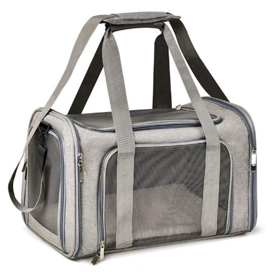 Foldable Travel Pet Carrier Bag Portable Cat Dog Kennel Bag Grey - XL