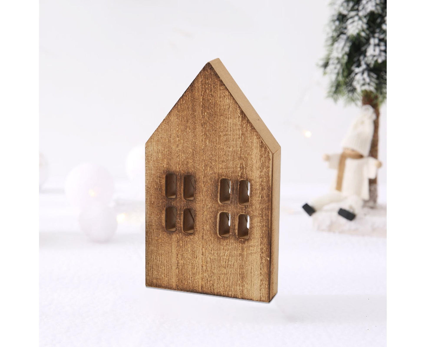 Miniature Wooden House-Brown L