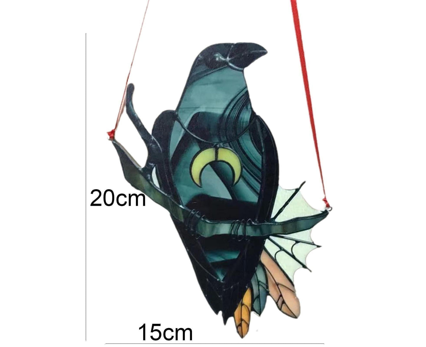 Pendant Crow Pattern Landscaping Ornaments Acrylic Door Wall Hanging Ornaments for Home-Black