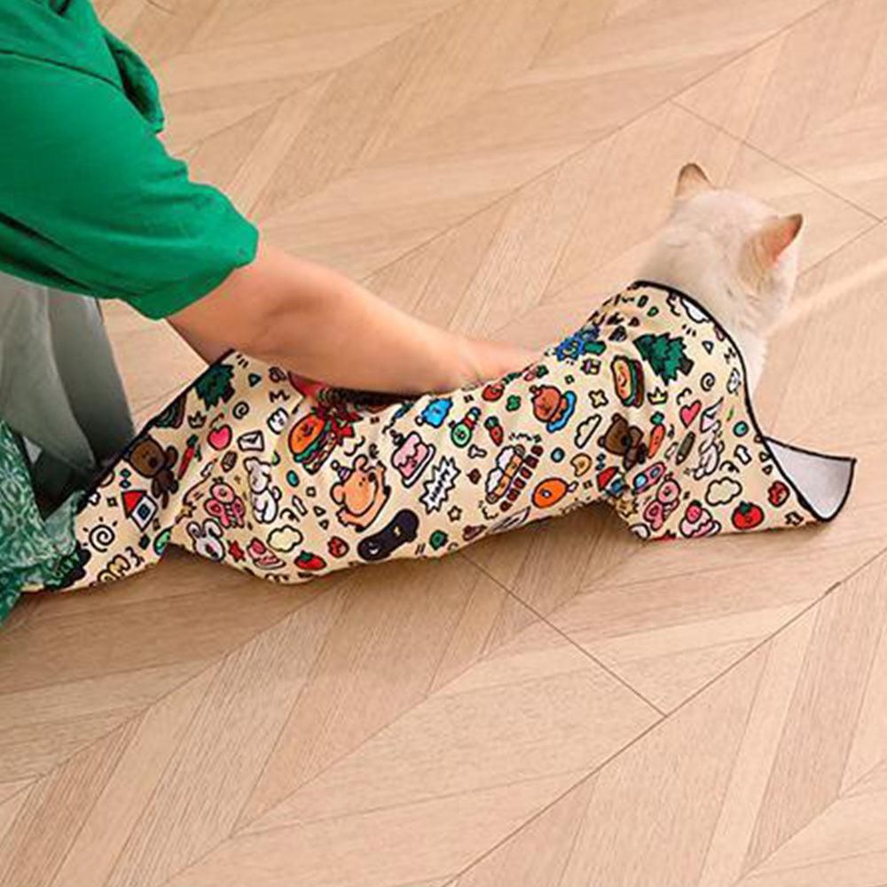 Anti-Escape Cat Grooming Wrap Mat Anti-Scratch Calming Wrap for Pet Nail Clipping Multifunctional Pet Mat - XL