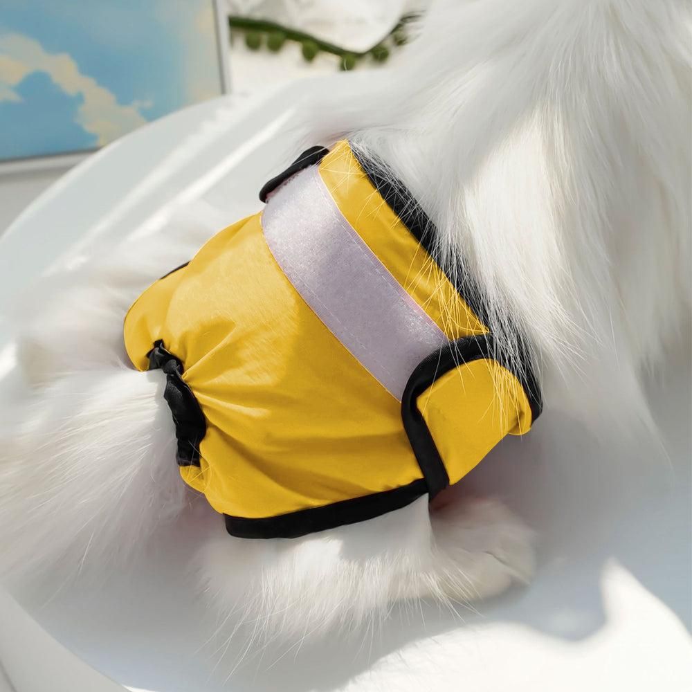 Washable Female Pet Nappy Diaper Dog Cat Physiological Pants Yellow - L