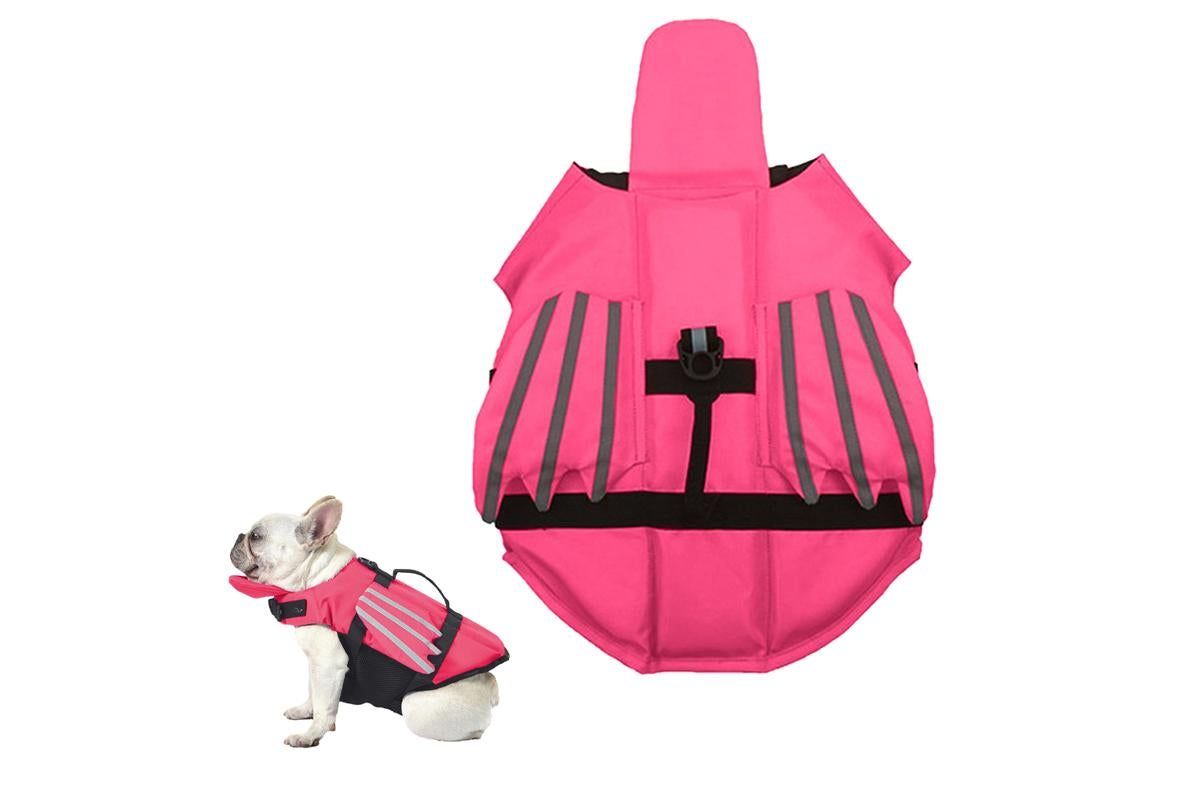 Dog Life Jacket Wings Pet Life Vest Adjustable Dog Flotation Swim Vest Blue - XS