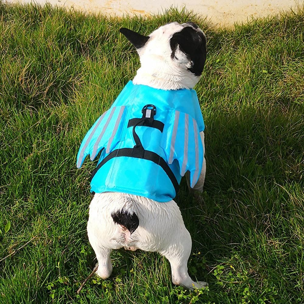 Dog Life Jacket Wings Pet Life Vest Adjustable Dog Flotation Swim Vest Blue - M