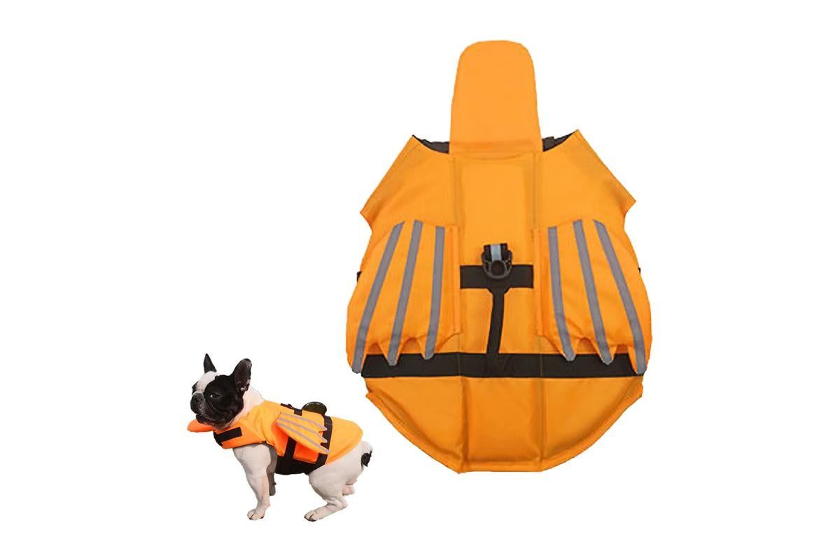 Dog Life Jacket Wings Pet Life Vest Adjustable Dog Flotation Swim Vest Blue - M